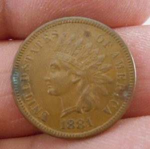 1881 INDIAN HEAD CENT - With LIBERTY & DIAMONDS - XF EF - Picture 1 of 4