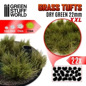 Grass TUFTS XXL - 22mm self-adhesive - DRY GREEN - Scenery Miniature Basing - Picture 1 of 3