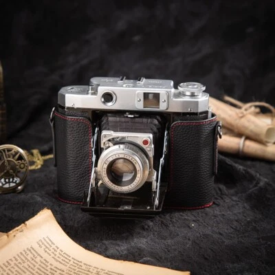 Para Mamiya Six 6 NUEVO Hecho a Mano Cuero Genuino Media Cámara Estuche Bolsa Cubierta Foto 1 de 4