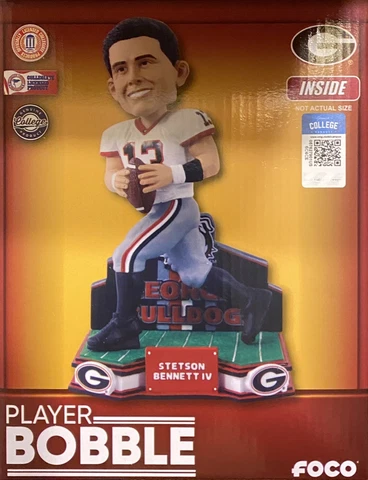 Stetson Bennett UGA Bulldogs White Uniform Student Athlete Bobblehead #6/72 Cover