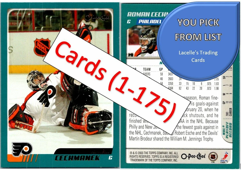 2003-04 O-Pee-Chee 03 OPC NHL Hockey Cards (1-175) - U-Pick From List - Image 1 of 1