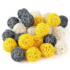 24 Pcs 2 Inches Wicker Decorative Balls for Bowl Centerpiece Wedding Party Decor - Picture 1 of 7