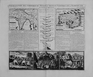 Antique map, Chatelain, Geneaalogie des empereurs Mogols/Tamberlan ou Tamerlan - Picture 1 of 1