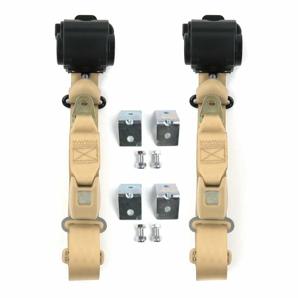 Ford Fairlane 1968 - 1969 Standard 3pt Tan Seat Kit w/Brackets-2 Belts - Image 1 of 1