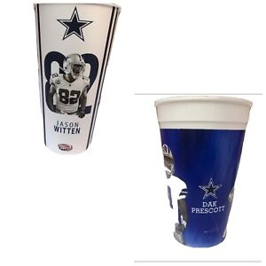 LOT 2 - Dallas Cowboys Romo, Austin, Witten Plastic Drinking Cup 30-32 oz