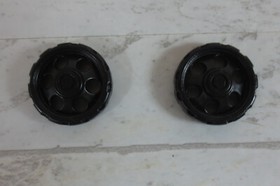 Lot of 2 K'nex Knex Black Thin Wheel Closed Center 25mm Replacements 91140CL