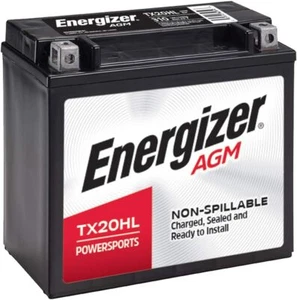 Energizer TX20HL AGM Motorcycle and Atv 12V Battery, 310 Cold Cranking Amps and - Picture 1 of 5