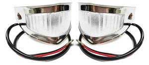 Parking Lights Lamps Stainless Bezel Clear Lens RH LH1953 1954 Ford Pickup Truck - Picture 1 of 2