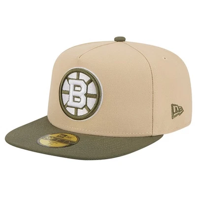 Men's New Era  Tan/Olive Boston Bruins Color Pack Two-Tone 59FIFTY A-Frame - Image 1 of 4
