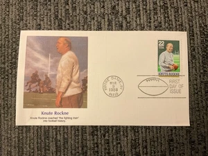 1988 Knute Rockne football coach Sc 2376 FDC premium Fleetwood cachet - Picture 1 of 2