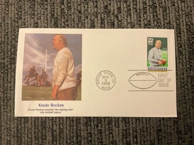 1988 Knute Rockne football coach Sc 2376 FDC premium Fleetwood cachet - Image 1 of 2