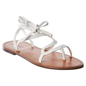 Sandalias Schutz Talla 6.5 Urkula Deluxe Siesta Cuero Blanco Tirantes Corbata Tanga - Imagen 1 de 10