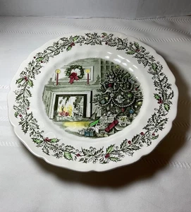 Johnson Bros. Handgravur Vintage Frohe Weihnachten Teller 10 3/4" Speiseteller - Bild 1 von 5