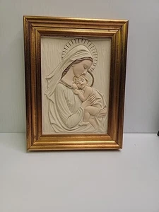 Italienisches Bass Relief Madonna Kind gerahmt Diffusione Arte/Kunst - Bild 1 von 2