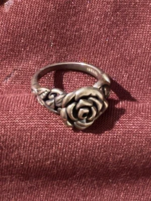 STERLING SILVER 925 ROSE DESIGN RING SZ 7 MADE IN ISRAEL PZ - Image 1 of 4