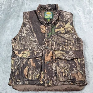 Cabelas Vest Mens Medium Brown Mossy Oak Camo Premier Goose Down Puffer Hunting - Picture 1 of 8