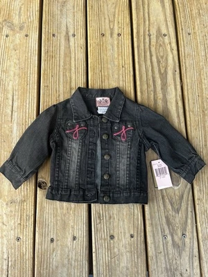 NWT Juicy Couture Baby Girl Black Jean Jacket Size 6-12 Months Y2K - Image 1 of 4
