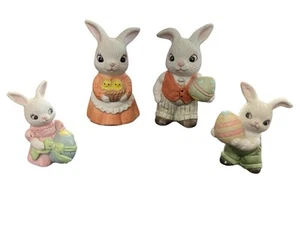 VTG Homeco Rabbits Home Interior Easter Porcelain Figures Small 2” Large 3”Bunny - Picture 1 of 3
