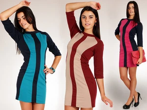 Clásico y Sensible Damas Vestido ""Tira"" Túnica Estilo Barco Cuello Talla 8-14 FA66 - Imagen 1 de 7