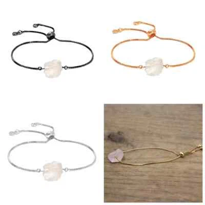 Brazalete brazalete de yoga de cristal chakra de energía difusa con piedras preciosas crudas para mujer Foto 1 de 4