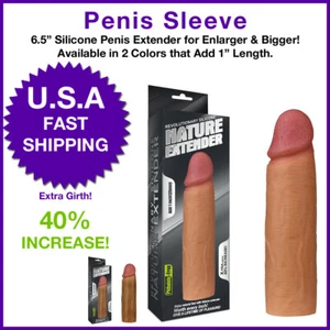 Lovetoy Add 1" Nature Penis Sleeve Extender Reusable Condom 40% Girth, 6.5" - Picture 1 of 24