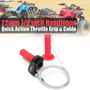 22mm 7/8'' Throttle Twist Grip & Cable Kit For 50-250CC ATV Quad Pit Dirt Bike - Picture 1 of 7