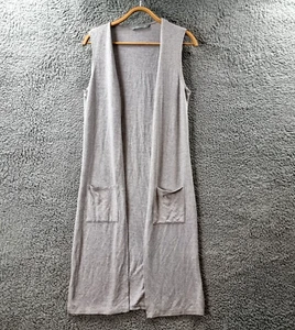 KATIES Womens Cardigan Vest Size XS Grey Knit Sleeveless Open Front Pockets - Picture 1 of 13