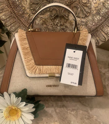 NINE WEST Ridge дерева через плечо сумочка - маленький натуральный - новый с Ярлыками💕 - Изображение 1 из 4