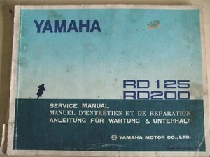 YAMAHA RD125 RD200 SERVICE WORKSHOP MANUAL English German & French 1973 - Picture 1 of 8