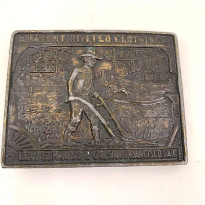 Vintage 1976 Bergamot Brass Belt Buckle Levi Strauss Jeans Rivet Clothing - Image 1 of 4