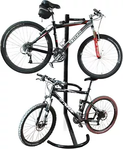 Bike Floor Stand Garage or Indoor House Bicycle Rack Cycle Storage 2 Bikes Shelf - Picture 1 of 5