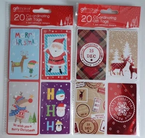 20 Self adhesive Christmas gift tags Xmas stickers - Picture 1 of 3