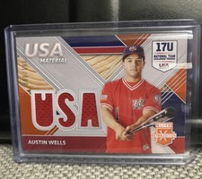 Austin Wells 2020 ELITE EXTRA EDITION USA MATERIAL 080/199 Card #USAM-WE