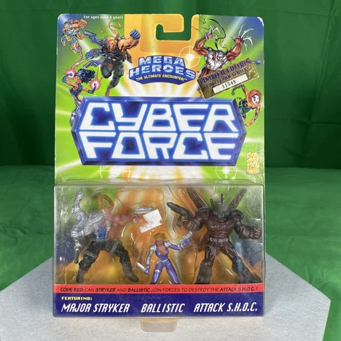 Cyber Force Action Figures, Mega Heroes, The Ultimate Encounter, Limited Edition Cover