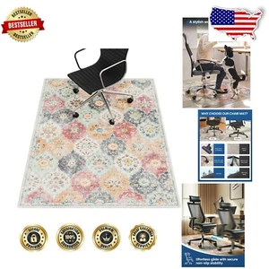 Elegant Art Deco Office Chair Mat - 48"x60" Floor Protector for Hard Surfaces - Picture 1 of 8