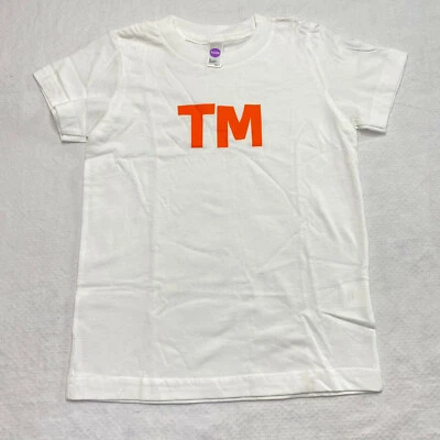 American Apparel Kids Top sz 4 White Personalized Initials TM Crew Casual NEW - Image 1 of 4