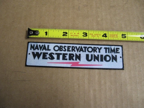 Western Union Naval Observatory Time Self Winding Clock Repro Magnet Tag Cover