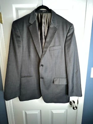 Arnold Brant Saks Fifth Ave 44R Wool Cashmere Gray Stripe Sports Coat Blazer 44 - Image 1 of 4