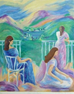 William D. Creighton Above the hills Postimpressionism SERIGRAPH Hand signed art - Picture 1 of 5
