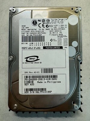 FUJITSU CA06200-B50700DU MAP3367NC 36GB 10K RPM Ultra-320 SCSI 80-Pin 3.5" HDD - Image 1 of 4