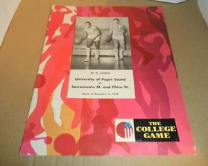 1970 PUGET SOUND v SACRAMENTO ST & CHICO BASKETBALL PROGRAM LOGGERS HORNET WILDC - Picture 1 of 9