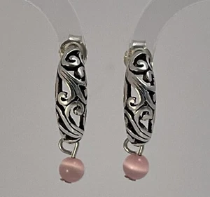 Pendientes de aro de plata esterlina 925 estilo Bali para ojos de gato joyería - Imagen 1 de 7