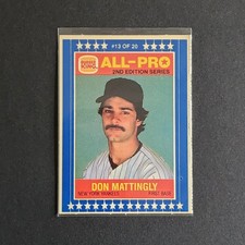 1986 Burger King All-Pro Series Don Mattingly #13 New York Yankees MLB Baseball 