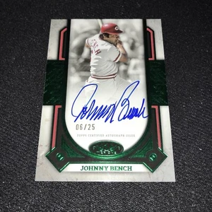 2024 Topps Tier One Johnny Bench Auto Green Foil #PPA-JB 06/25 - Picture 1 of 2