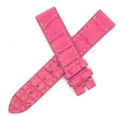 Correa de reloj de cuero de cocodrilo rosa oscuro Chopard genuina de 15 mm x 14 mm Foto 1 de 3