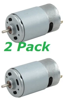 2pc 18v DC Motor 550 High Torque 20k RPM RC Car Drill Tool 1/8in Round Shaft  - Image 1 of 3
