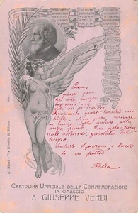 D0969) CARTOLINA UFFICIALE DELLA COMMEMORAZIONE DI GIUSEPPE VERDI VIAGGIATA - Picture 1 of 2