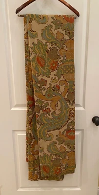 Dos paneles de cortina para cortinas Palampore POTTERY BARN SIMONE forrados mezcla de lino 50x96 Foto 1 de 4