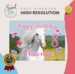 TOPPER TORTA COMMESTIBILE CAVALLO RETTANGOLO DECORAZIONE PERSONALIZZATA - Foto 1 di 1