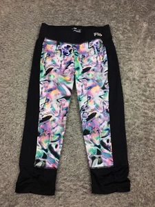 Fila Sport Compression Capri Leggings Womens Size Small Black Purple Pink - Picture 1 of 12